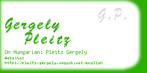 gergely pleitz business card